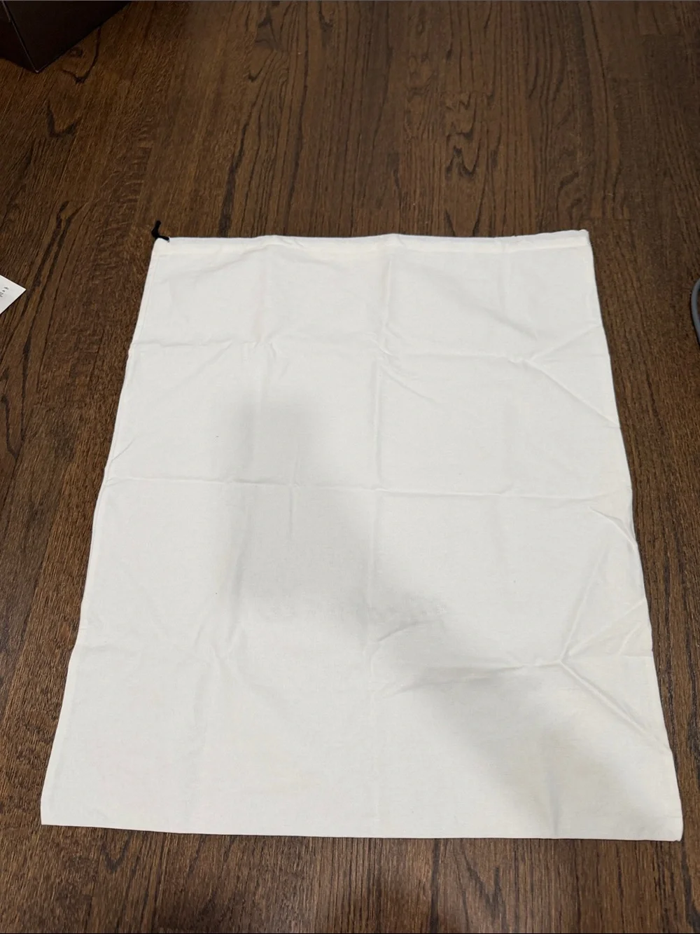 Madewell White Drawstring Storage Bag with Black Logo
